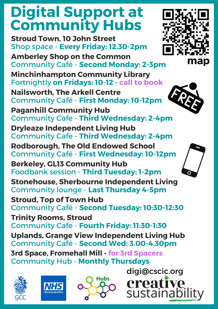 Schedule for Digi Hubs in Stroud